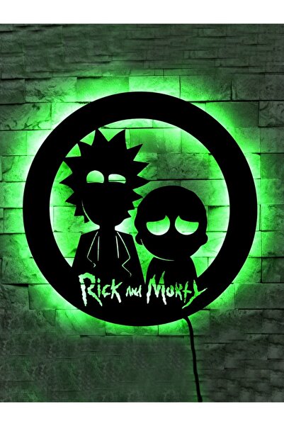 Mony Tasarım Rick And Morty Led Işıklı Tablo Gece Lambası Led Tablo