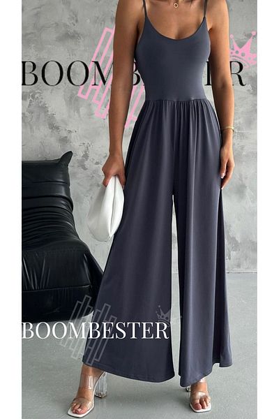 BoomBester Women's Sandy Fabric Jumpsuit Adjustable Thin Straps Premium Quality