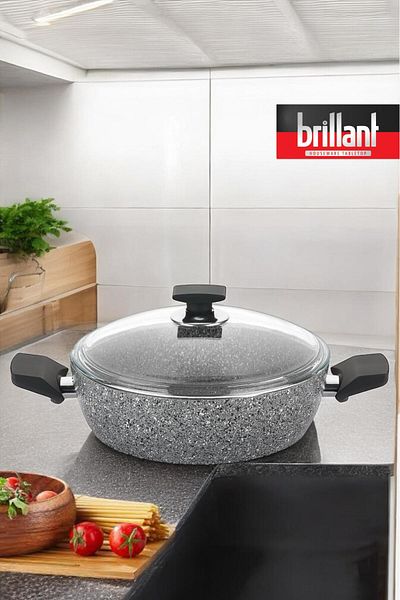 Brillant Luxury Granite 30 cm Pilaf Karnıyarık Pot Fireproof/Non-Stick Pot