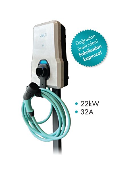 Volti Elektrikli Araç Şarj Istasyonu - Tip-2, 22 Kw, 32a, 380v Ac, Düz Kablo,...