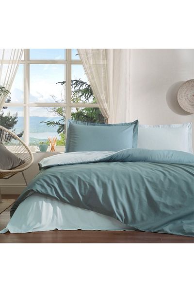 Prime Sleeks 160x220cm Set cuvertură de pilota unică 100% bumbac - cearșaf elastic și cuvertură de pat din bumbac