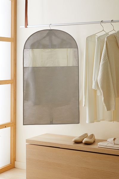 Ocean Home Textile Gray Herringbone Clothes Cover Suit Cover Clothes Carrying Cover Gamboç 60x100