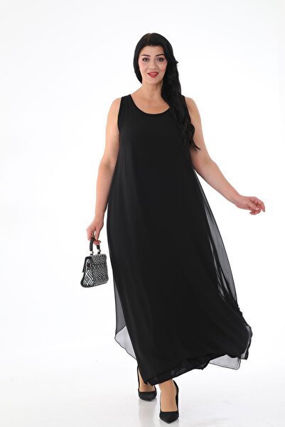 KIRIŞIK Rochie de seara lunga eleganta, marime plus - sifon stralucitor, fara...