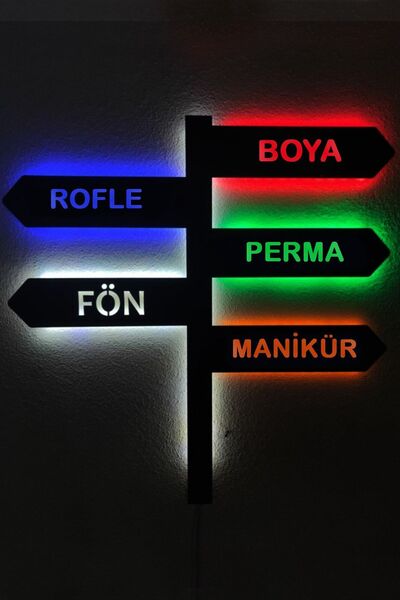 Mony Tasarım Led Işıklı Tablo Şehirler Tabela Truzim Duvar Süsü Dekorasyon Tablo