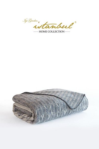 İyi Geceler İstanbul Selen Double Cotton Blanket Gray