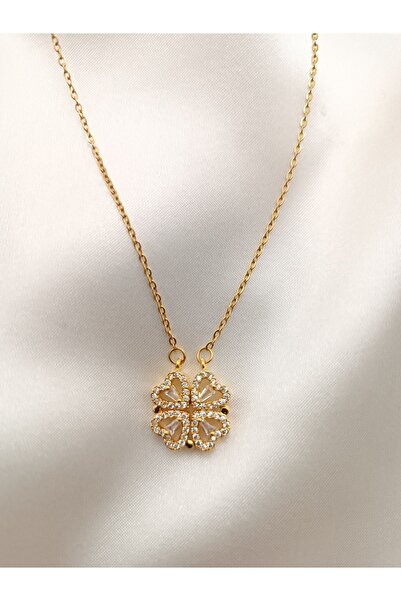 stainles steel ÇELİK AÇILIR KAPANIR KALP YONCA KOLYE