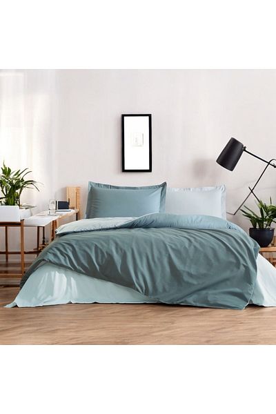 Prime Sleeks 160x220cm Set cuvertură de pilota unică 100% bumbac - cearșaf elastic și cuvertură de pat din bumbac