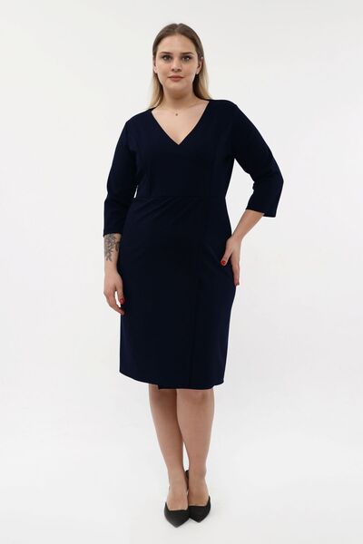 KIRIŞIK Stretchy Fabric Midi Evening Dress