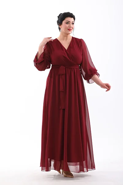 IŞILTI Tire Long Size Large Size Evening Dress