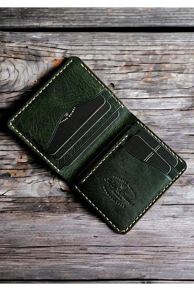 Safir Leather Ιταλικό πράσινο δερμάτινο πορτοφόλι Babil