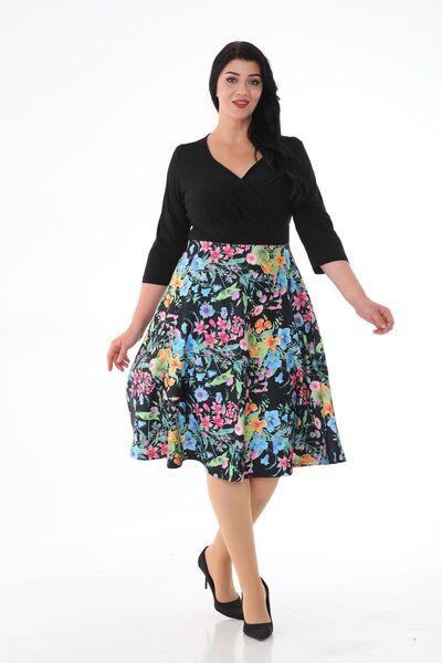 KIRIŞIK ROCHIE DE DĂME CU GULER LA DOUĂ PIESE, LUNGIME MIDI