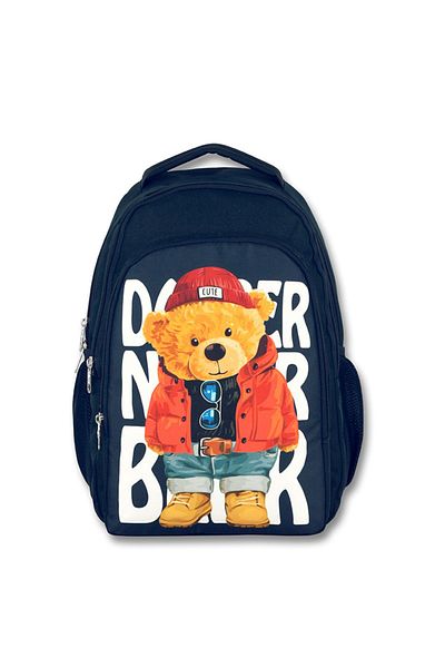 Famebag Cennec Teddy Bear - حقيبة مدرسية ابتدائية ومتوسطة وحقيبة غداء وحقيبة قلم رصاص