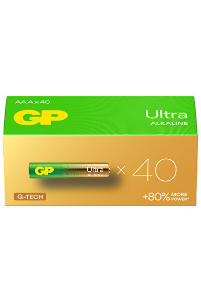 GP Batteries G-TECH Ultra Alkalin İnce LR03 - AAA Boy 1.5V Pil 40'lı Kutu
