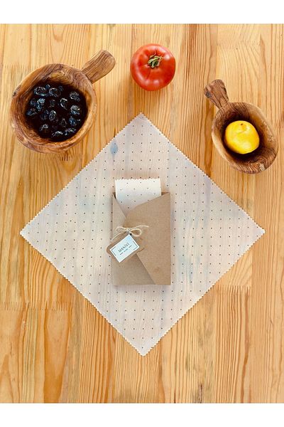 MANİVİ Beeswax Reusable Food StoraGe Cloth - 2 Pieces 30x30 Cm