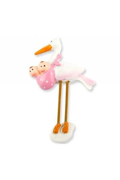 Hayaller Dükkanı 20 Adet Bebek Ikiz Leylekli Pembe (2P-2M) Pk1-