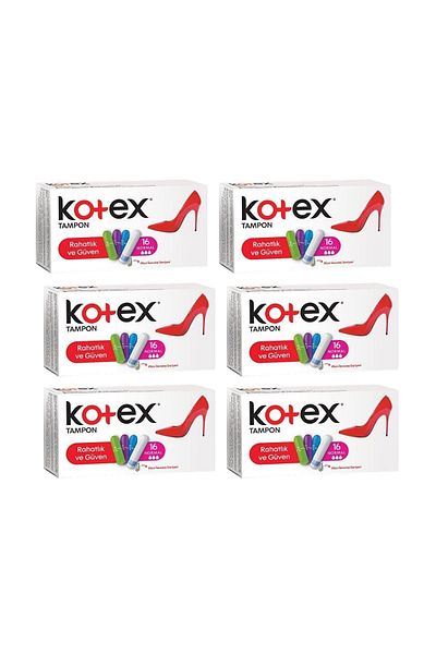 Kotex 16 عبوة من المصدات - 6 عبوات قطع عادية