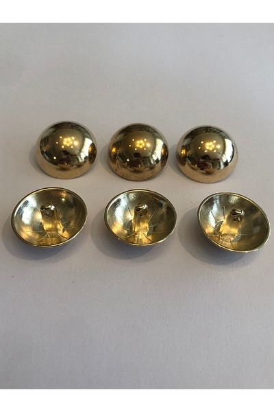 aensia Gold Gold Ball Round Curved Italian Button Metal Button 36 Size Buttons - Pack of 6 Buttons