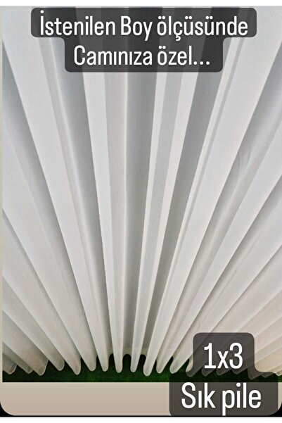 SütreTasarım Naturel Bambu Ttm Şantuk Zemin 1x3 Sık Boru Pile Ütü Istemeyen Tül Perde