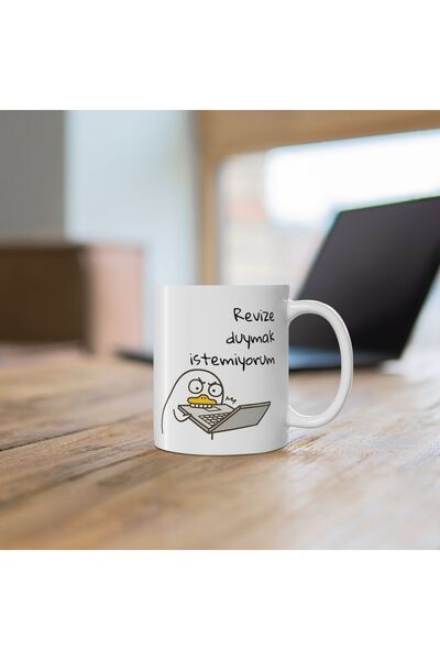 IVART Revize Duymak Istemiyorum Tasarımcı Baskılı Premium Beyaz Porselen Kupa Bardak-grafiker