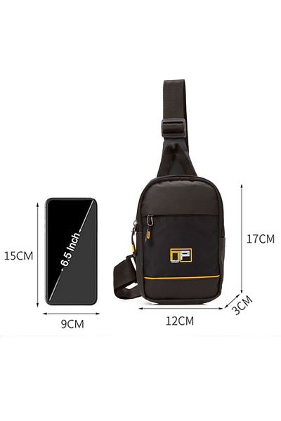 Newish Black Unisex Crossbody Waist and Shoulder Bag - With Phone Compartment