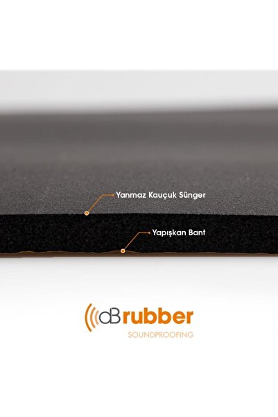 6 Mm Dbrubber Teker Davlumbaz Oto Ses Yalıtımı Firex Sünger Db Rubber