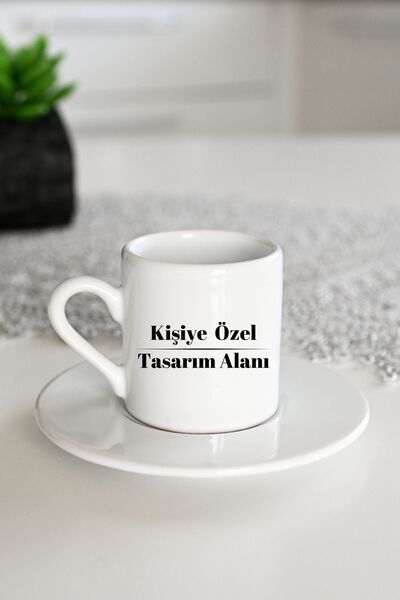 IVART مطبوع فنجان قهوة تركي أبيض من السيراميك بتصميم خاص للأشخاص والشركات - ز...