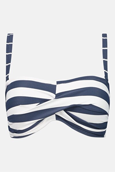 Esprit Women Stripe Padded Bikini Top, White/Blue
