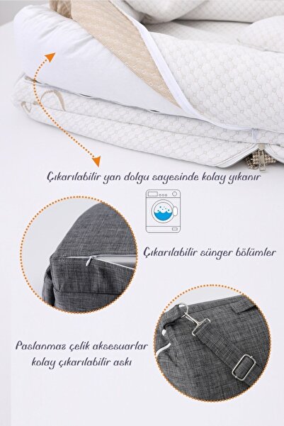 Umaybebek Umay Bag Portable Reflux Bed, Babynest, Mother Bag - Anthracite