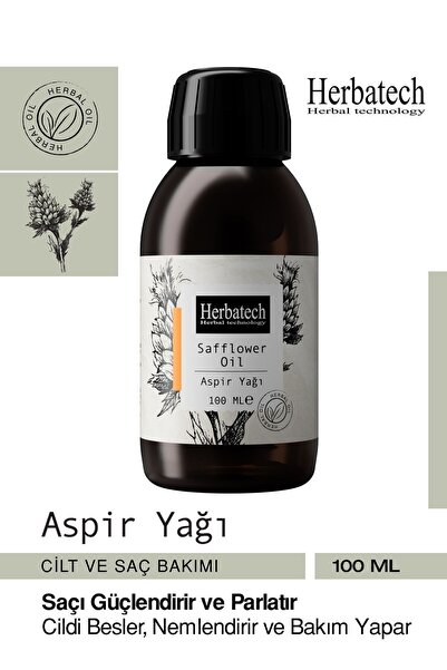 Herbatech Safflower Oil - Moisturizing Skin, Hair and Firming Massage Oil 100 ml