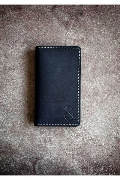 Safir Leather Πορτοφόλι Fours Navy Blue Portfolio