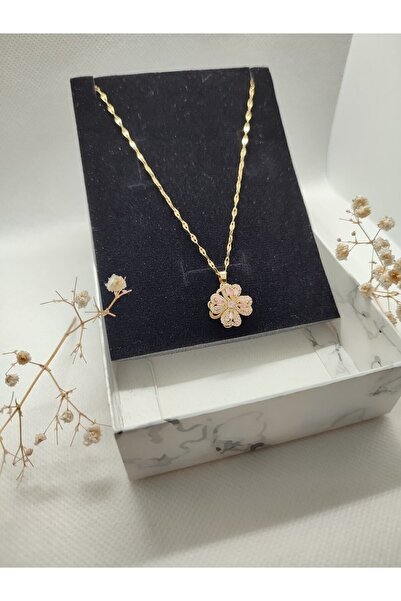 Aura Aksesuar Yonca Tasarım Çelik Dönen Stres Kolye