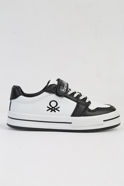 Benetton ® IMPORTED White Black Children's Sports Shoes BNI-10029