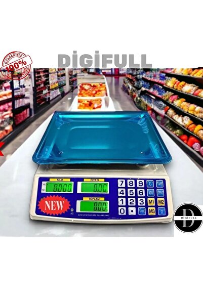 DİGİFULL Market Pazarcı Ve Kasap Terazisi 40 Kg Kapasiteli Elektronik Dijital...