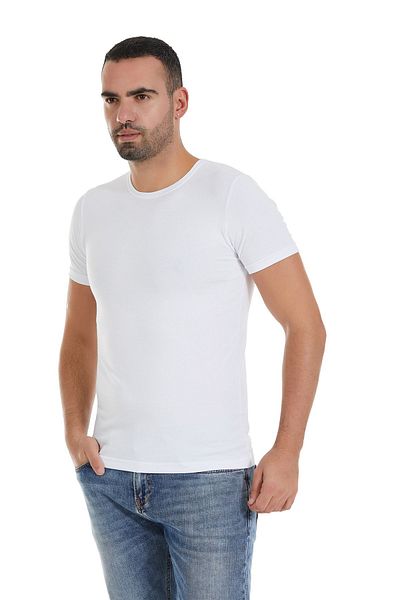 YILDIZ Ανδρικό Modal Lycra White T-Shirt - Μονό 335