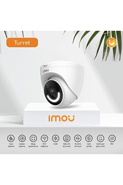 Imou Turret WiFi Camera/2MP-Gece Görüş-İnsan Algılama-Siren-IP67-SD Kart-ONVI...