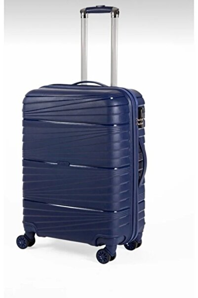 Laguna Slikon Kırılmaz Büyük Boy Lacivert Valiz
