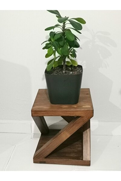 inci mobilya ahşap Ahşap Tabure , Saksı Altlığı, Sehpa Kestane Renk
