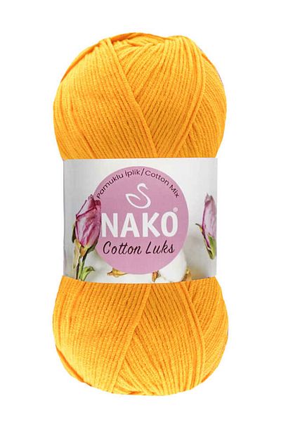 NAKO Βαμβακερό νήμα πλεξίματος χειρός Luks 100 Gr, Αρ. 97553 ΚΙΤΤΑΡΙ ΑΥΓΟΥ