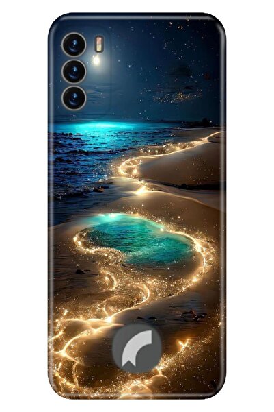 Reeder S19 Max Pro S Kılıf Resimli Desenli Silikon Golden Beach