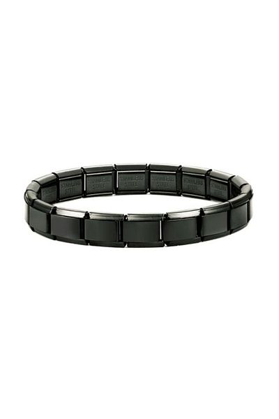 Naturel Tılsım Unisex Black Italian Charm Bracelet Stainless Steel Bracelet