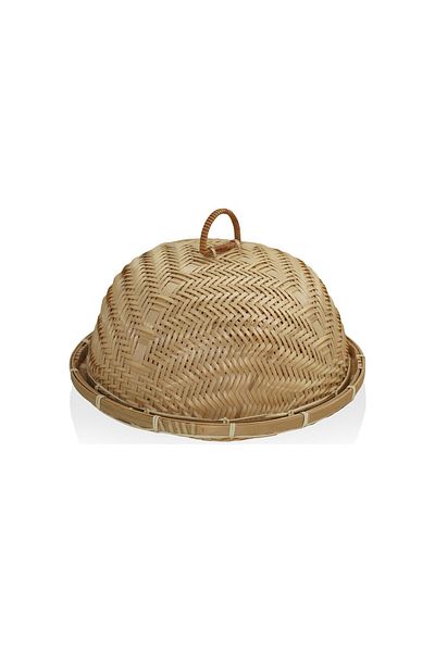 The Mia 39x39x23 Cm Bamboo Round Tray
