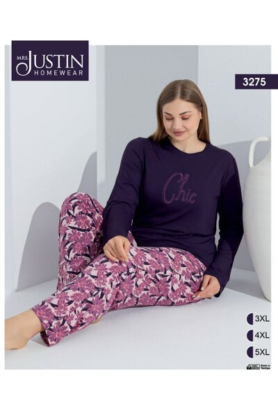 Mrs Justin Set pijamale cu mânecă lungă pentru femei - 3275