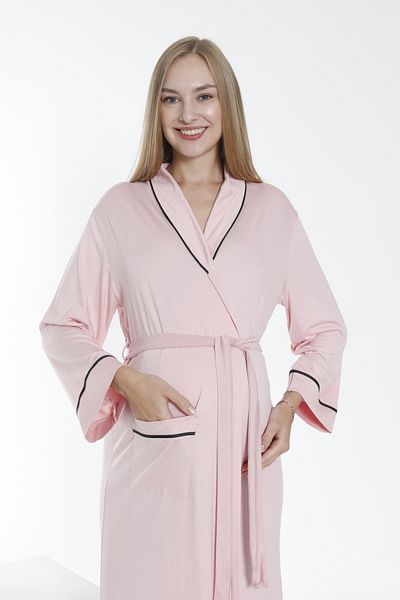 Miss Dünya Lissa V-neck Long Dressing Gown - Pregnant and Maternity Tied