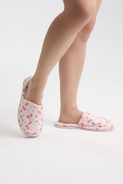 Homelover Pink After Shower - Βαμβακερές παντόφλες μπάνιου με καρδιά και χοντρή σόλα