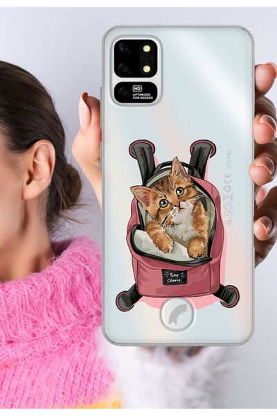 Reeder S19 Max - S19 Max L Kılıf Şeffaf Silikon Baskılı Keditatilde