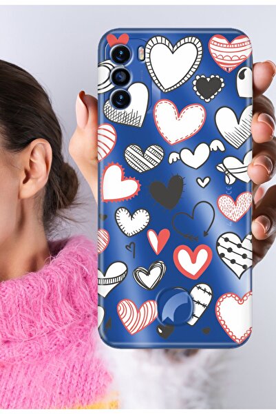 Reeder S19 Max Pro S Kılıf S19 Max Pro S Şeffaf Silikon Baskılı-Kalpler