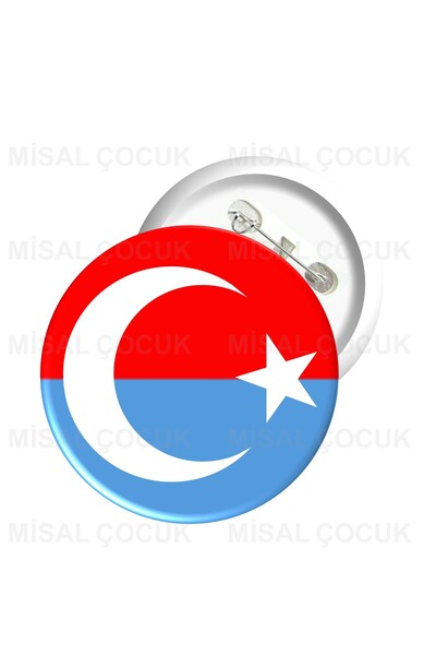 Misal Çocuk Rozet 30 - Türk ve Doğu Türkistan Bayrağı (5 ADET)