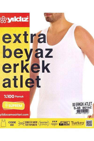 YILDIZ 3-Piece White Men's Combed Single Jersey Cotton Undershirt