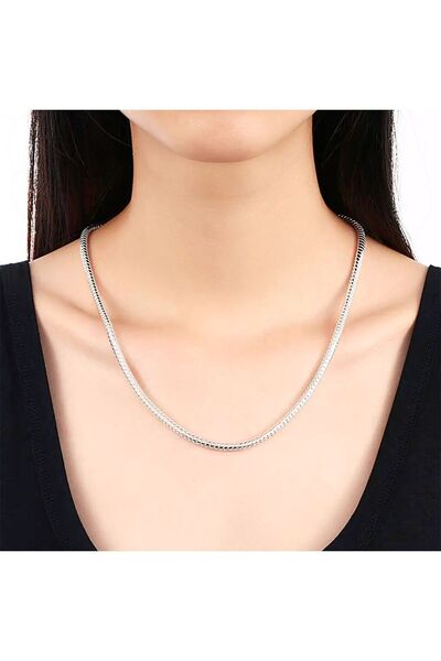 Naturel Tılsım قلادة من الفولاذ المقاوم للصدأ على شكل ثعبان إيطالي بطول 60 سم