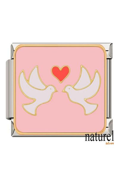Naturel Tılsım 9mm Birds Charm - Italian Stainless Steel